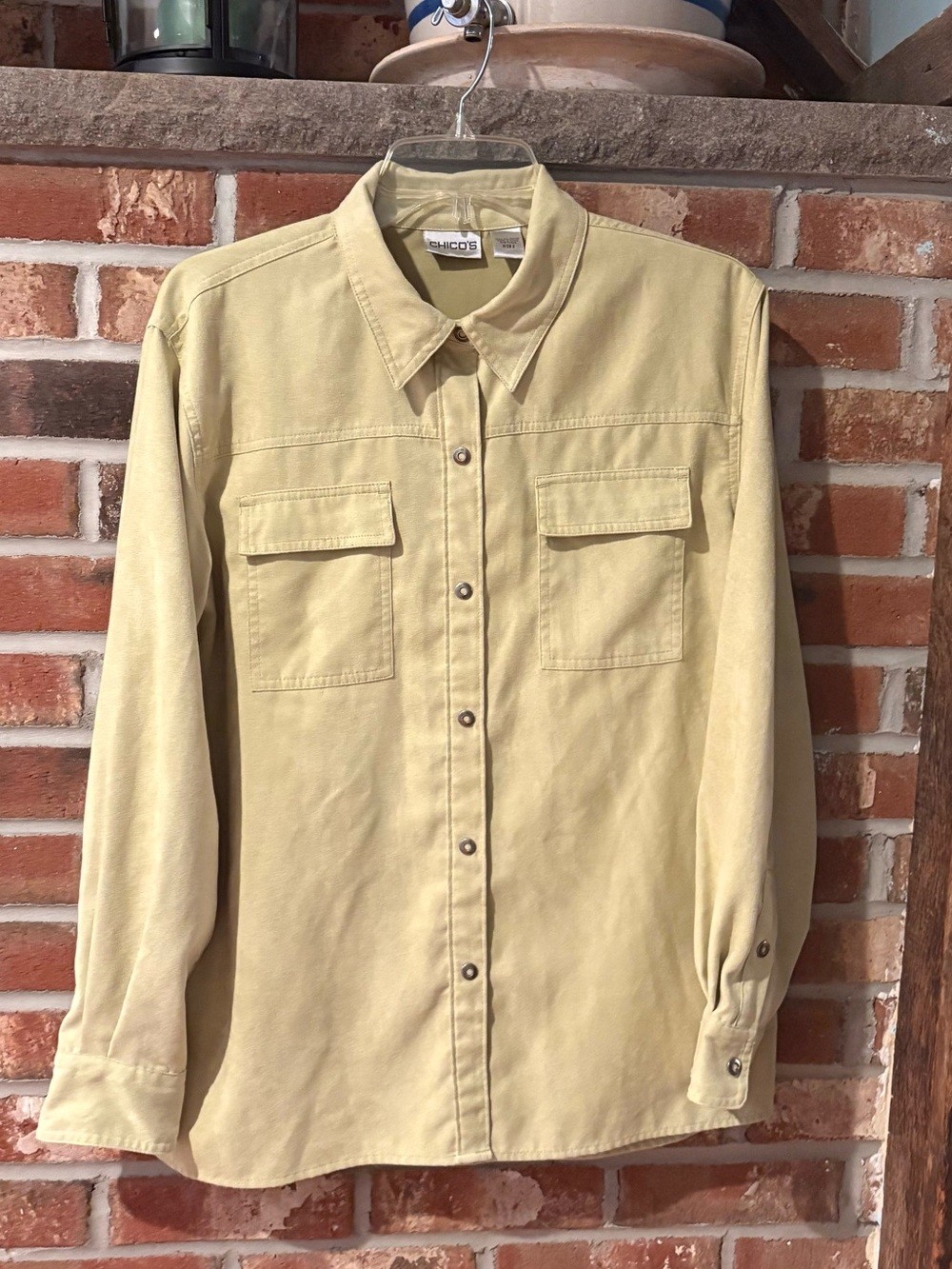 Chico’s Women’s Lime Green Yellow Top Size Large